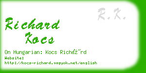 richard kocs business card